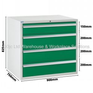 Euroslide Storage Cabinet 4 Drawer 825mm